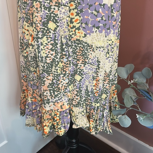 Rails Adalyn Gardenia pastel ruffle trim button front M Ruffled Tiered Sundress - Picture 7 of 16